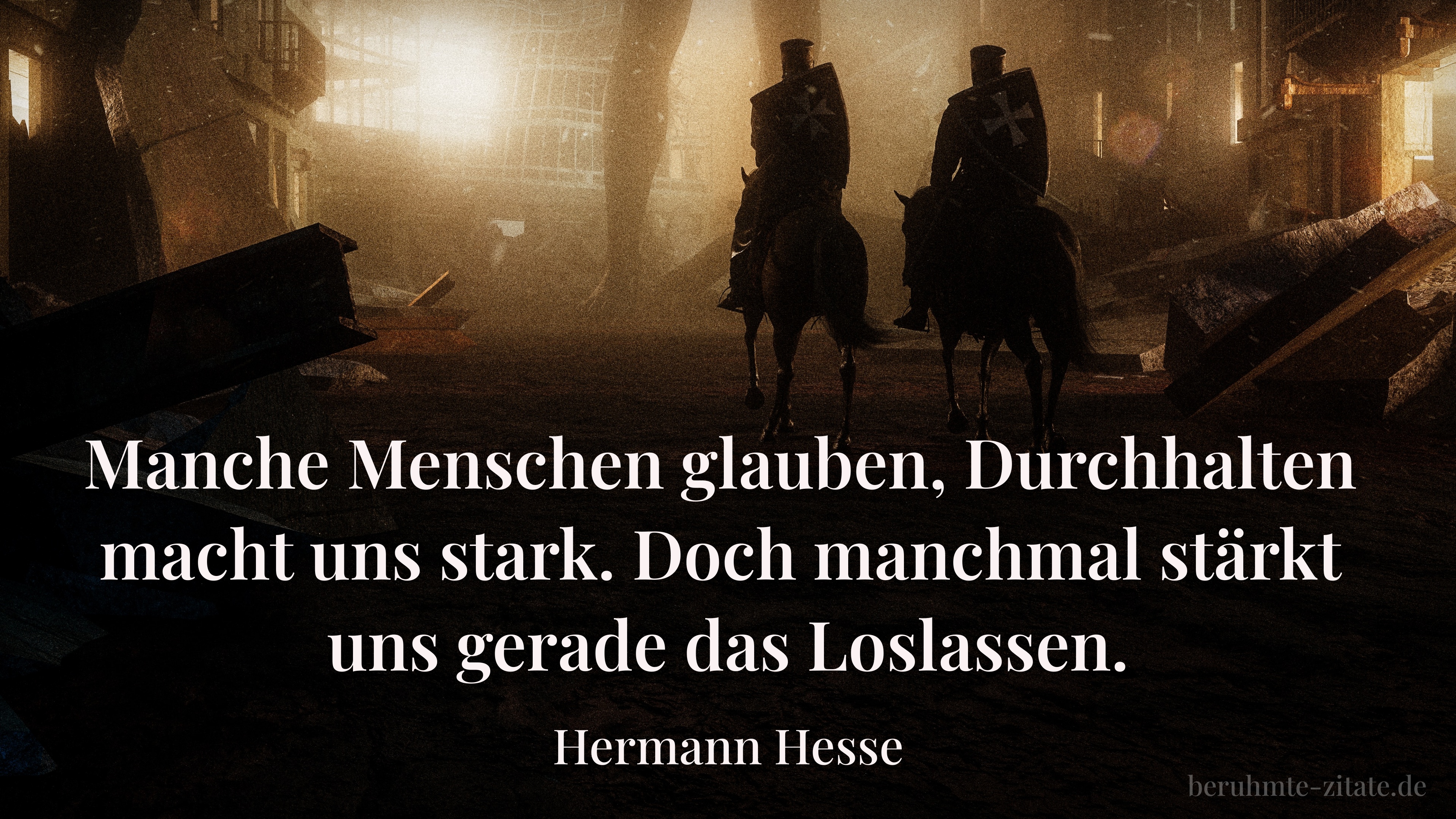 Hermann Hesse zitat: „Manche Menschen glauben, Durchhalten macht uns stark. Doch manchmal stärkt uns gerade das Loslassen.“