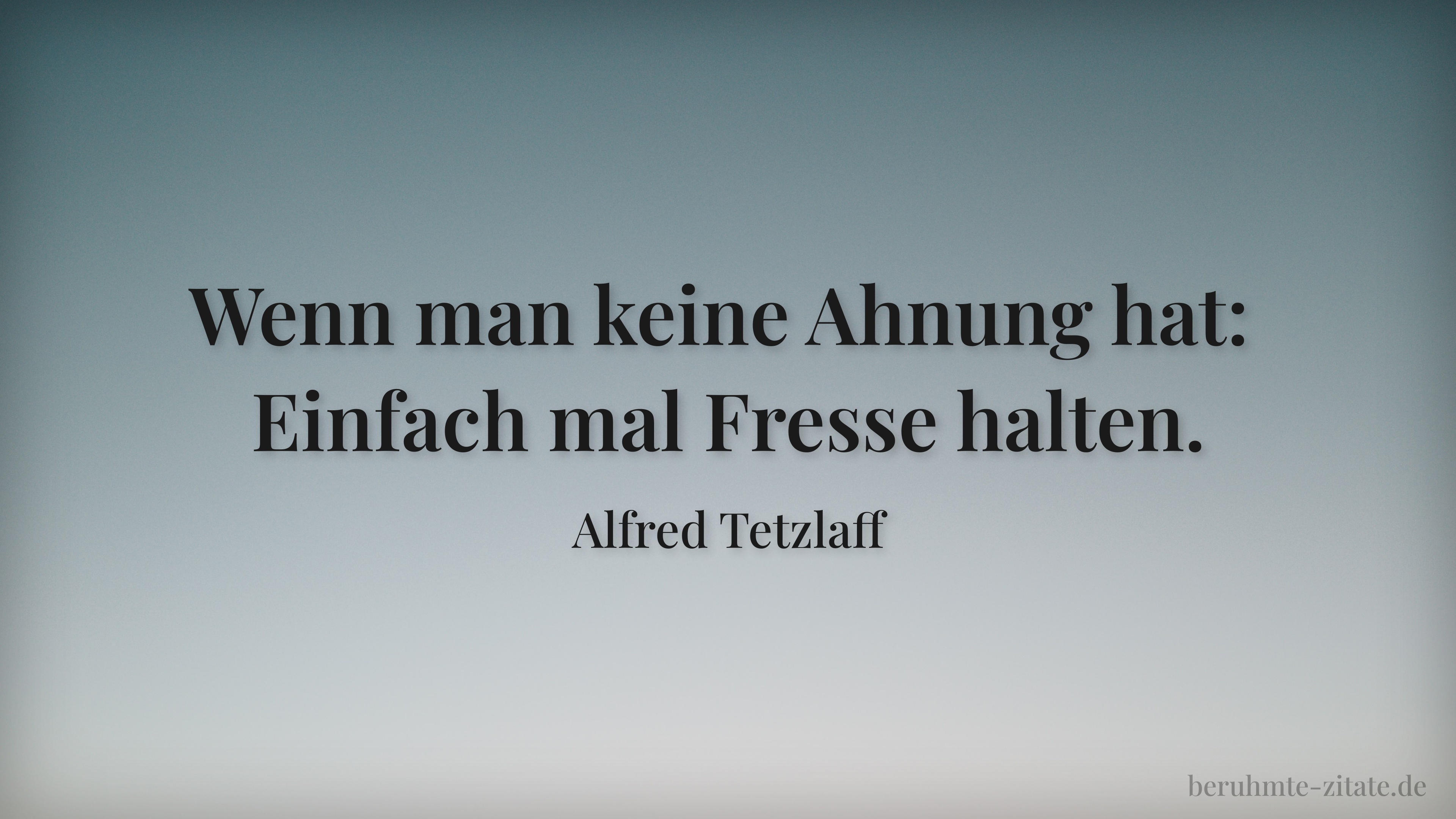 Alfred Tetzlaff zitat: „Wenn man keine Ahnung hat: Einfach mal Fresse halten.“