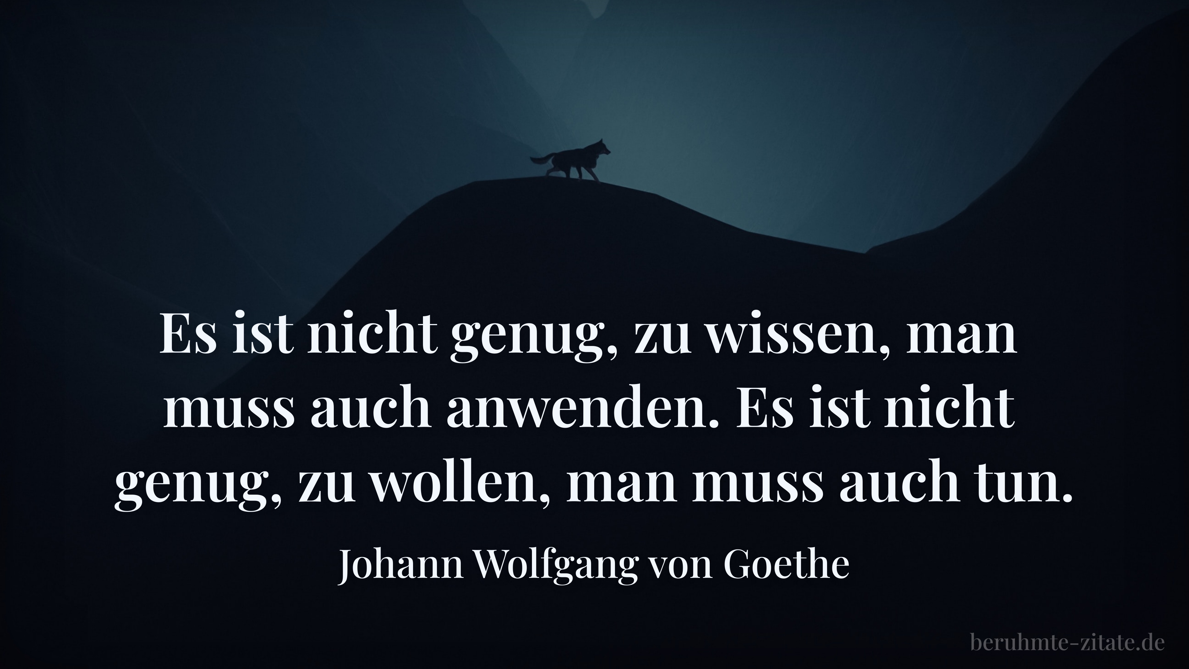 Johann Wolfgang von Goethe zitat: „Es ist nicht genug, zu wissen, man muss auch anwenden. Es ist nicht genug, zu wollen, man muss auch tun.“