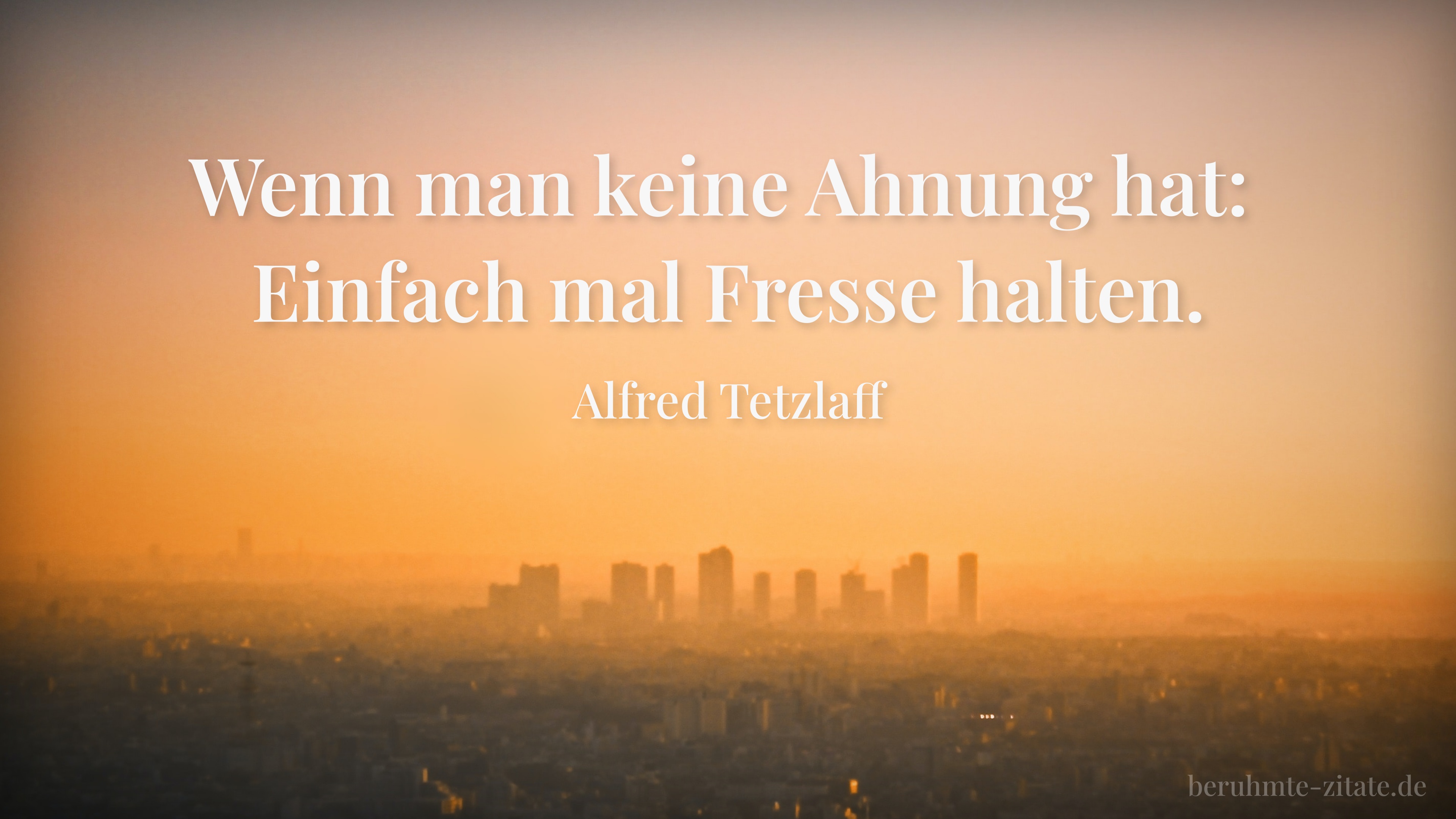 Alfred Tetzlaff zitat: „Wenn man keine Ahnung hat: Einfach mal Fresse halten.“