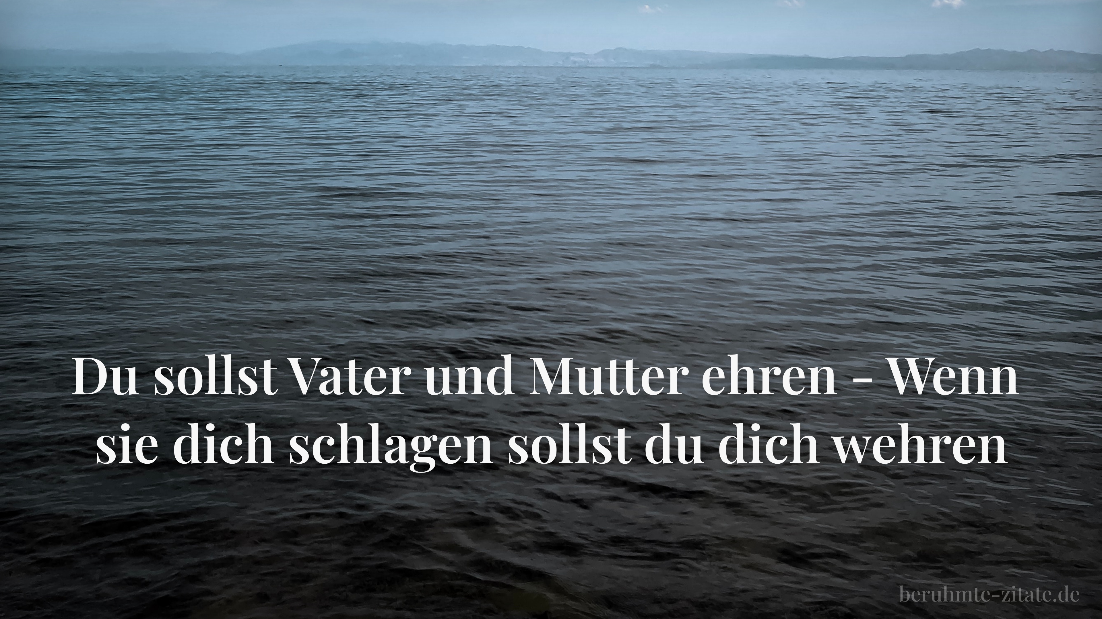 Zitat „Du sollst Vater und Mutter ehren - Wenn sie dich schlagen sollst du dich wehren“
