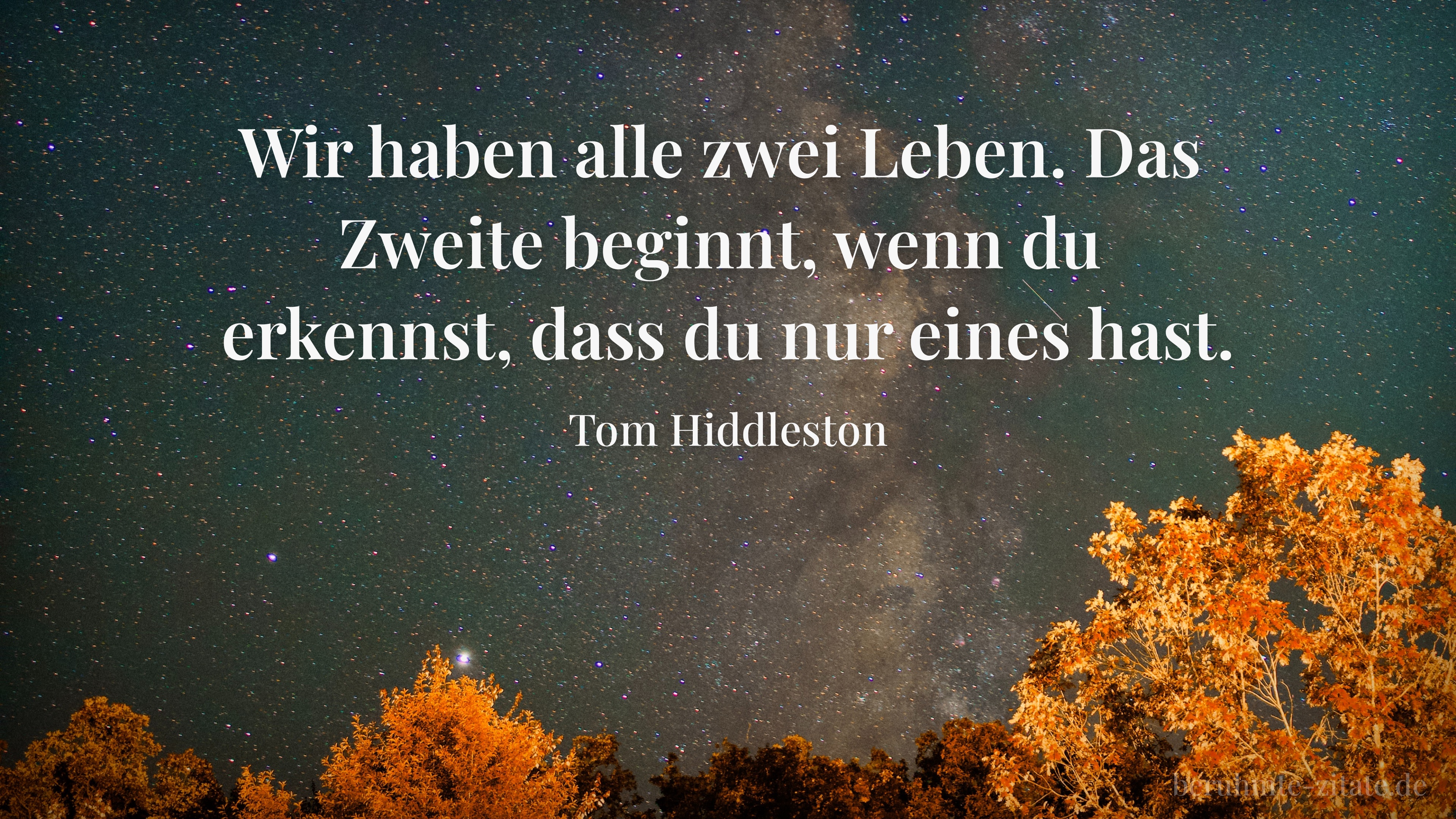 Tom Hiddleston zitat: „Wir haben alle zwei Leben. Das Zweite beginnt, wenn du erkennst, dass du nur eines hast.“