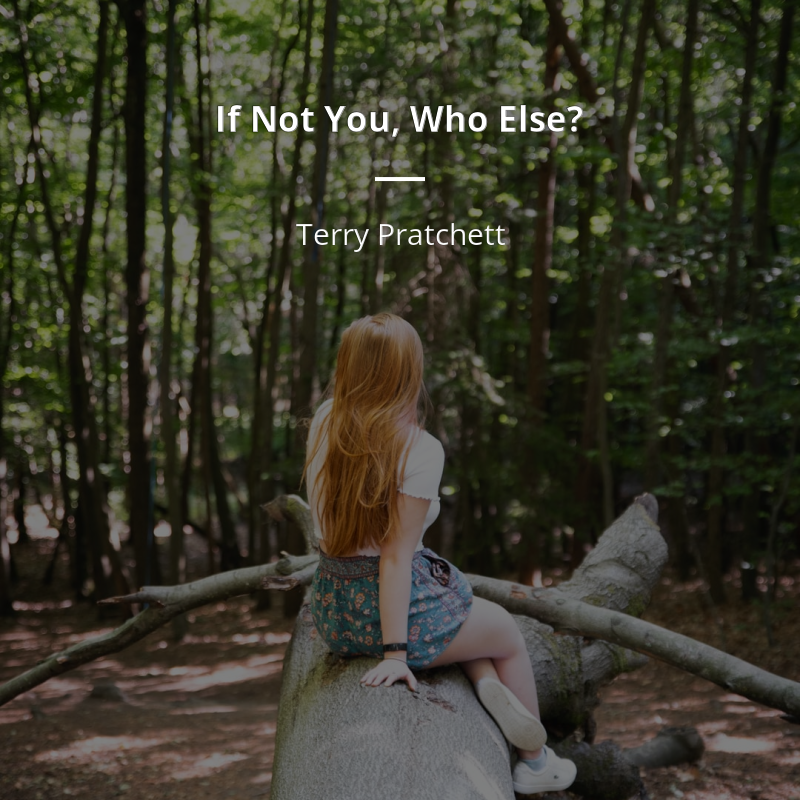 Terry Pratchett zitat: “If Not You, Who Else?”