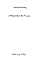 Die Legitimität der Neuzeit
